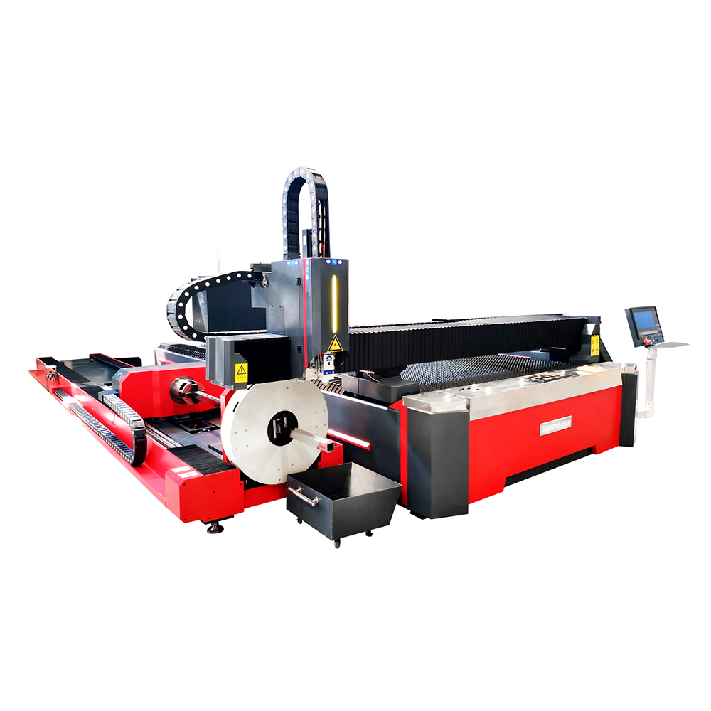 SUDA 2kw 3kw open type 6 meter length 220mm 320mm pipe dual use fiber laser tube and sheet cutting m